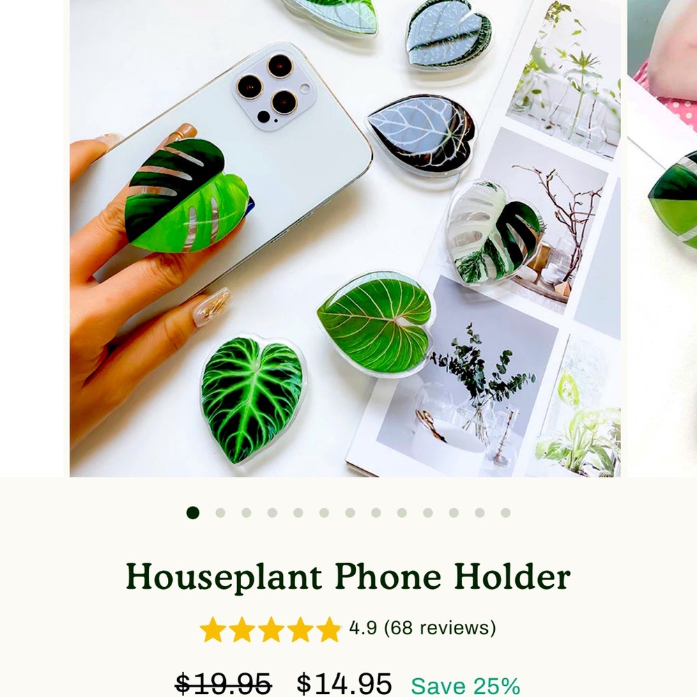 monstera lover phone holder